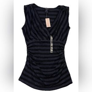 Ann Taylor Navy & Black Striped Sleeveless Top 💲